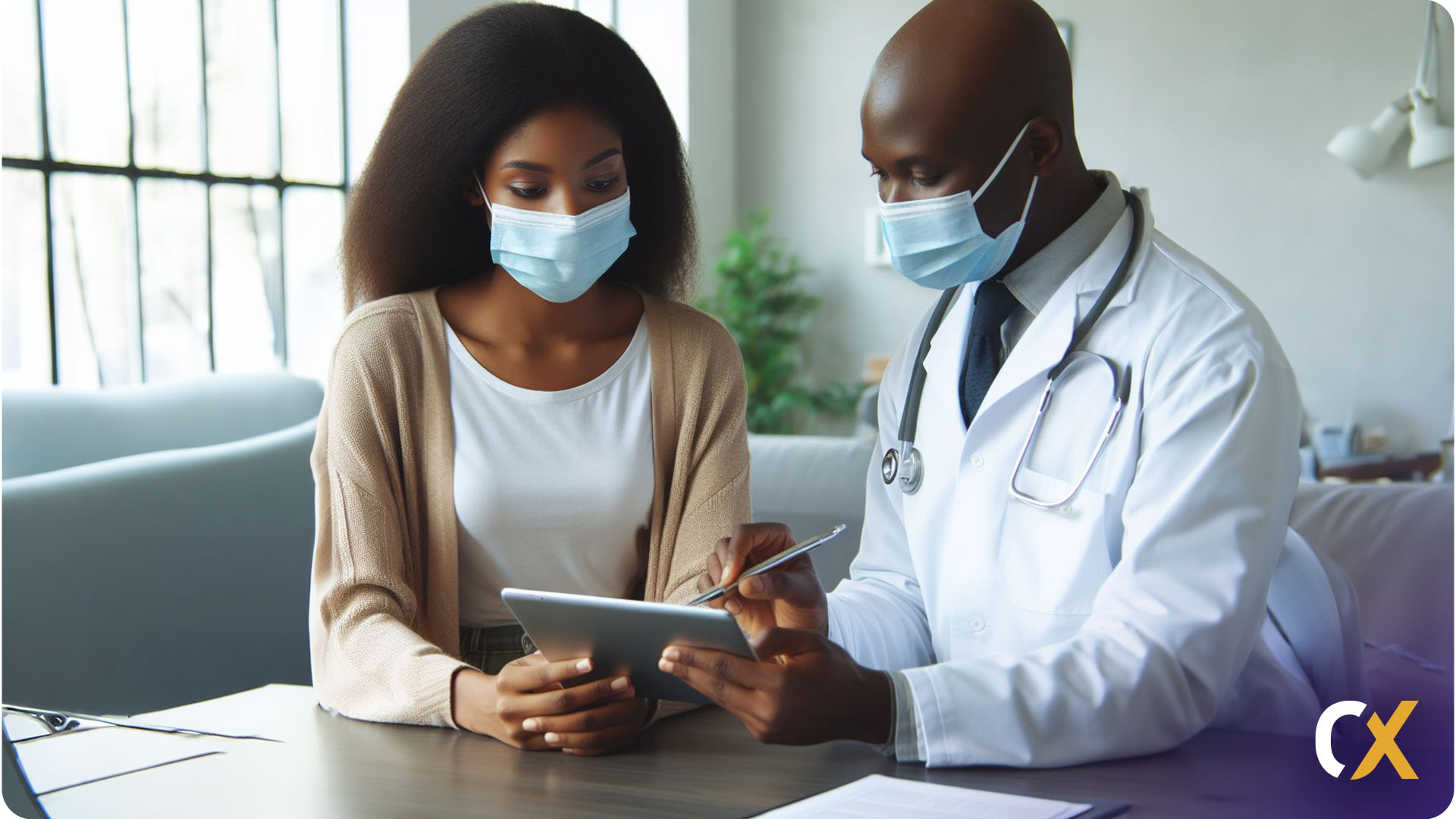 Paciente y doctor con soluciones digitales de Conexia